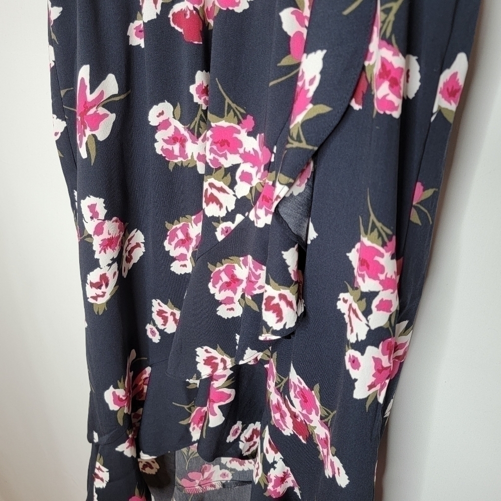 J. CREW Blue Floral Ruffle Wrap Dress - Picture 6 of 16